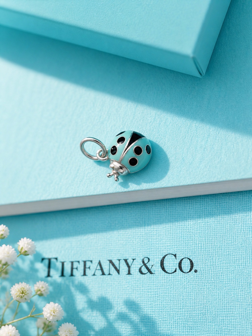 Authentic Tiffany & Co Blue Enamel Ladybug Charm